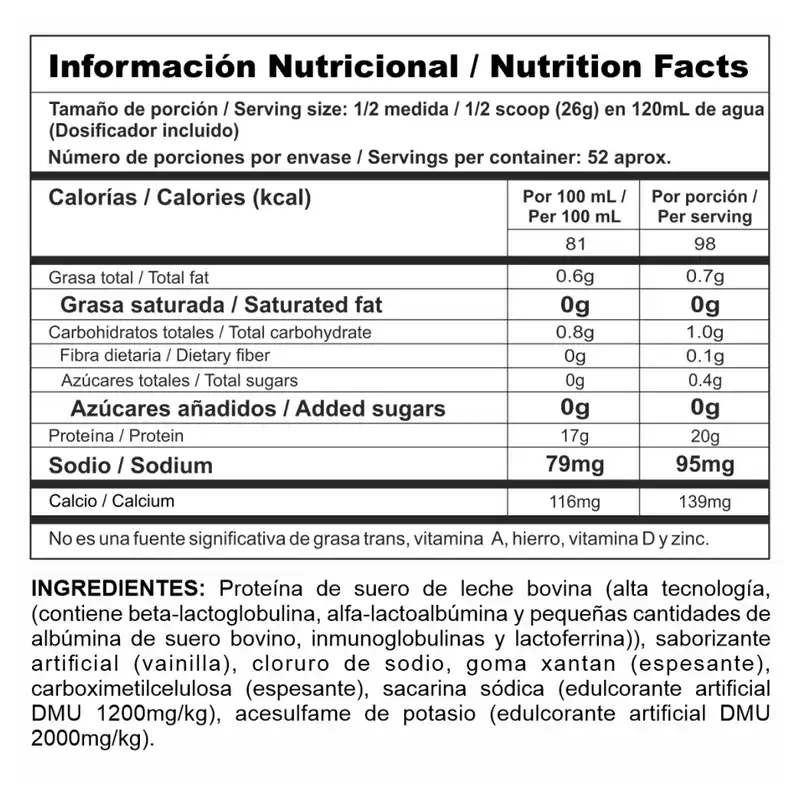 Bipro Classic Proteína Whey Vainilla 900g (2lb)