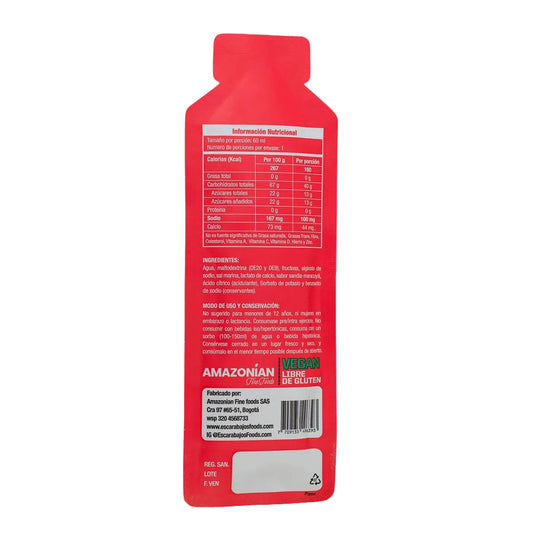 Escarabajos Gel Deportivo Maltodextrina Sandía 60g | 40g CHO Alta Carga
