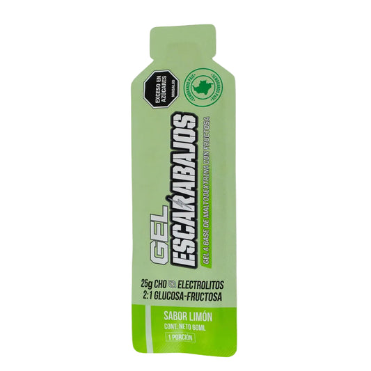 Escarabajos Gel Deportivo Maltodextrina Limón + Electrolitos 60g | 25g CHO