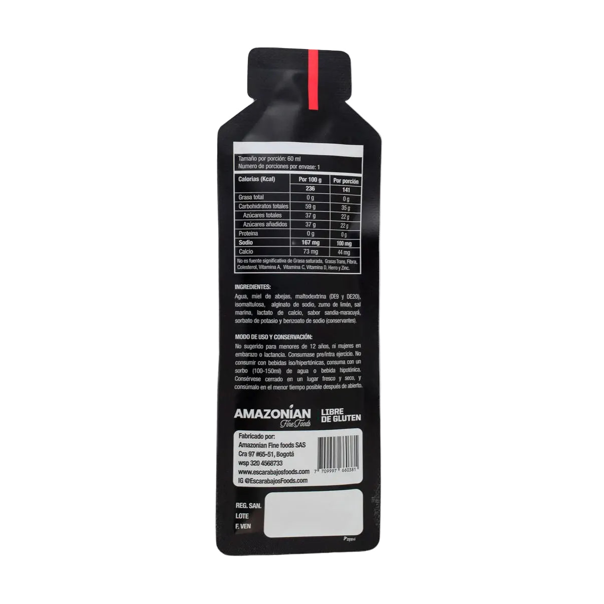 Escarabajos Gel Deportivo Bee Boost Sandía 60g | Miel de Abejas 40g CHO