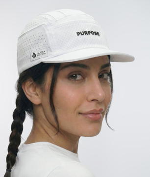 PURPOSE gorra glaciar con ULTRA COOL TECH Blanco Ártico
