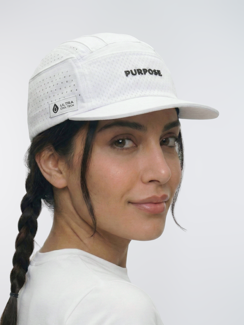 PURPOSE gorra glaciar con ULTRA COOL TECH Blanco Ártico