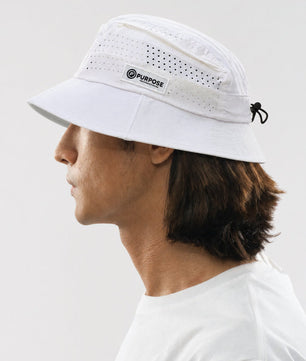 PURPOSE bucket hat glaciar con ULTRA COOL TECH blanco hielo