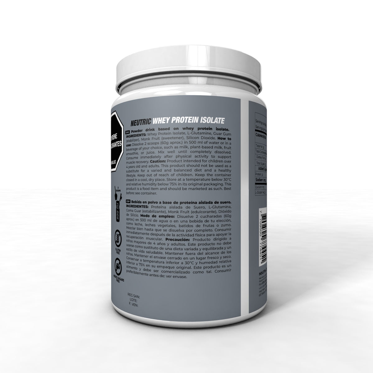 IB Sports Neutric Whey Protein Isolate Sin Sabor 600g