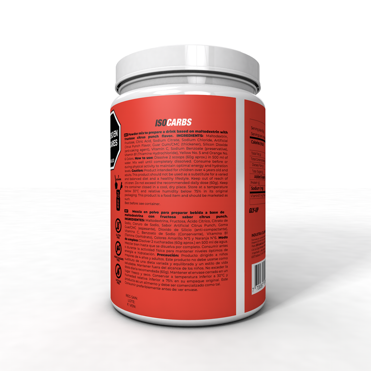 IB Sports Isocarbs Citrus Punch 850g, foto 3