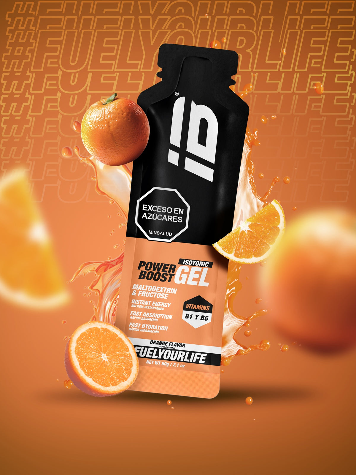 IB Sports Power Boost Gel Isotónico Naranja, foto 3